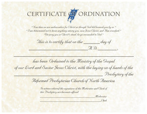 Teaching Elder Ordination Certificate