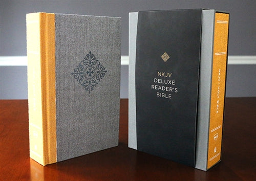 NKJV Deluxe Reader's Edition, Gray/Yellow