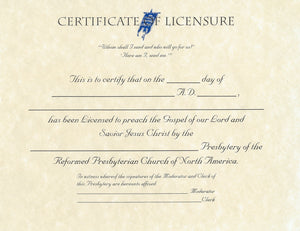 Licensure Certificate